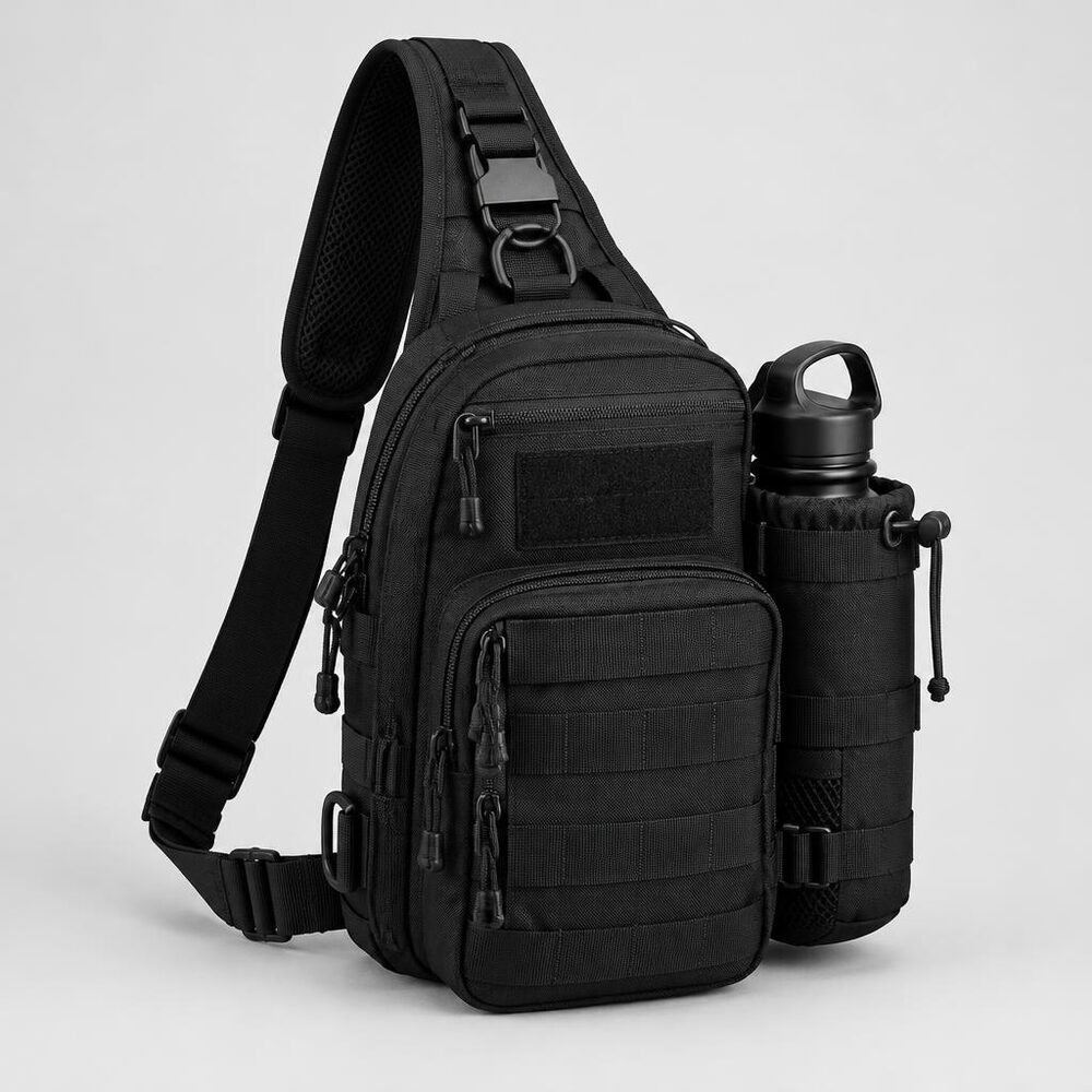 Tactical Chest Sling Bag — Black